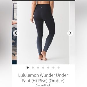 Lululemon size 6 leggings, WunderUnder black/grey ombre